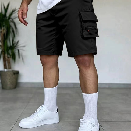 Summer Men's Cargo Shorts Loose Casual Elastic Waist Outdoor Jogging Tactical Shorts Multi-pockets Male Work Hiking Short Pants
