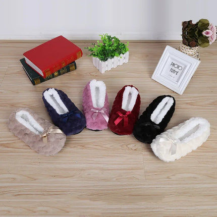 Fluffy Female Floor Slipper Women's Winter Faux Fur Plush Grip Soft Sole Cute Funny Indoor Home hairy Love Heart House Shoe Warm