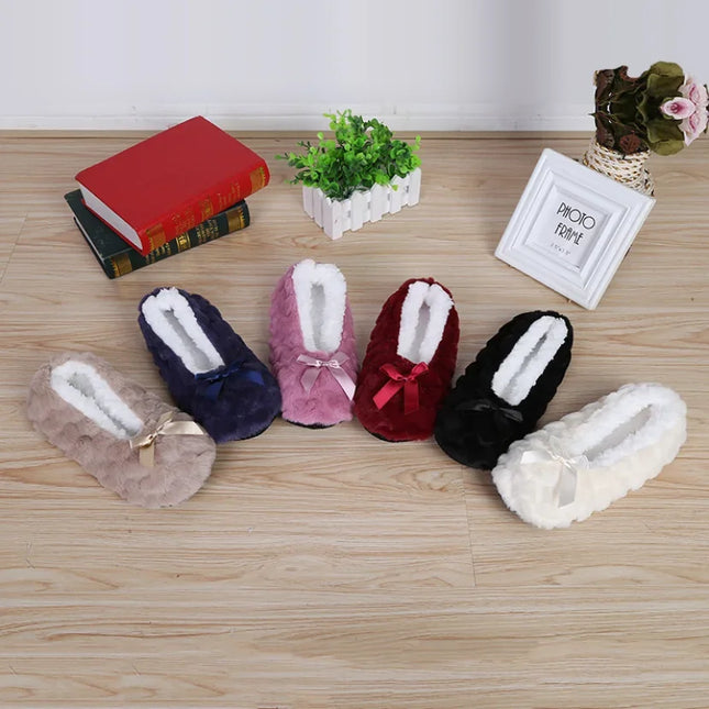 Fluffy Female Floor Slipper Women's Winter Faux Fur Plush Grip Soft Sole Cute Funny Indoor Home hairy Love Heart House Shoe Warm