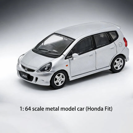 New 1/64 Diecast Car Model Honda Fit Cars Alloy Simulation Small-scale Car Model Miniature Toy Collection Decoration Gifts