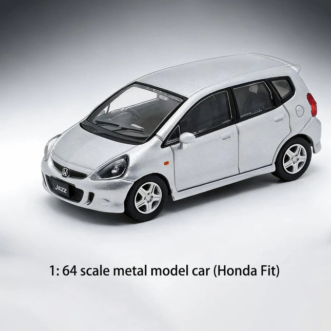 New 1/64 Diecast Car Model Honda Fit Cars Alloy Simulation Small-scale Car Model Miniature Toy Collection Decoration Gifts