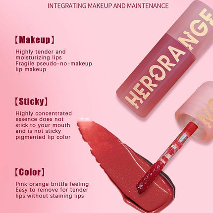 [T81]1Pc HERORANGE Mirror Gloss Lip Gloss Mirror Water Gloss Long-Lasting Not Easy To Fade, Film Formation Transparent Lip Paste