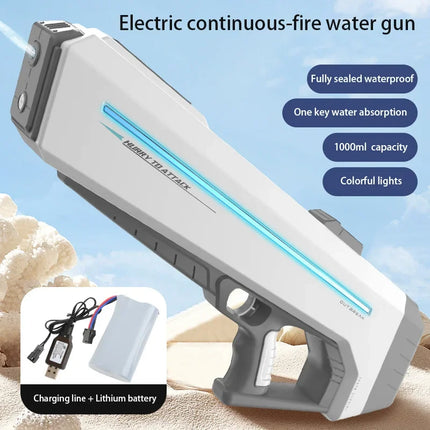 High-Pressure Water Gun Toys Powerful Electric Shooting Automatic Spray Water Absorption Outdoor Beach Pool Toy For Boys Kids