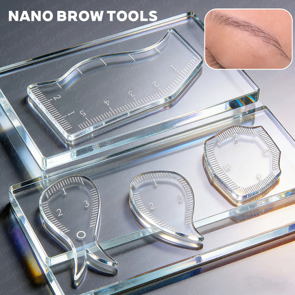 4PCS/Kit Nano Brow Mapping Ruler Eyebrow Shaping Ruler Fast Drawing Brow Design Tool Microblading Permanent Makeup Stencils