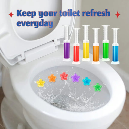 1PC Toilet Cleaner Gel Fresh Flower Toilet Gel Stamp Stops Limescale and Stains with Air Freshening Scent Deodorizing Clean