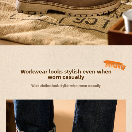 Golden Camel Men's Shoes 2026 New Business Casual Soft-Soled Leather Shoes High-Quality Non-slip Velvet Warm Work Shoe