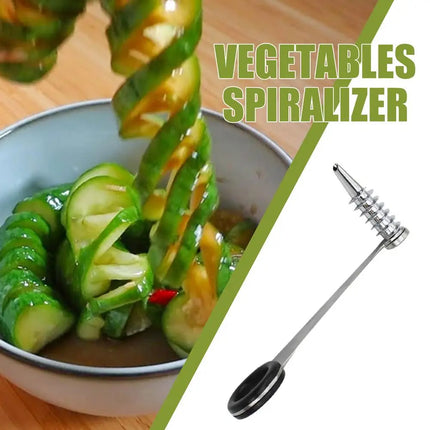 Spiral Slicer Blade Cucumber Carrot Potato Vegetable Spiral Knife Kitchen Tool stainless steel curler Handheld kitchen accessory