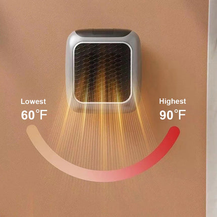 800W Electric Wall Mounted Heater Warmer 12-Hour Timer Plug In Heater Portable Heater Low Noise Heating Stove for Bedroom