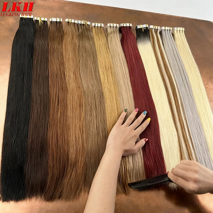 Tape In 100% Real Remy Human Hair Brazilian Human Hair Straight Extensions Skin Weft Adhesive Glue On Salon Quality for Woman