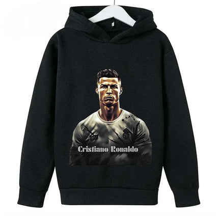 Spring Autumn Casual Children's Hoodie Sports Sweatshirt for Boys and Girls Ronaldo Printed 2-14 Years Fashion Kids Pullover Top