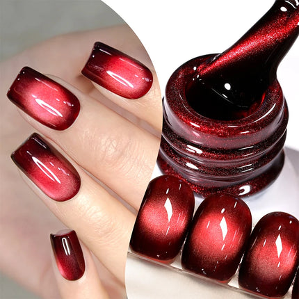 BORN PRETTY 1 Bottle Blazing Sky Cat Magnetic Gel Nail Polish Colored Metal Ruby Red Soak Off UV Crystal Varnish Nail Art 10ml