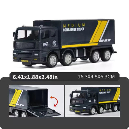 1pcs/Simulation Transporter Container Truck Freight Vehicle Children Kids Pull Back Car Model Educational Toys for Boy Game Gift