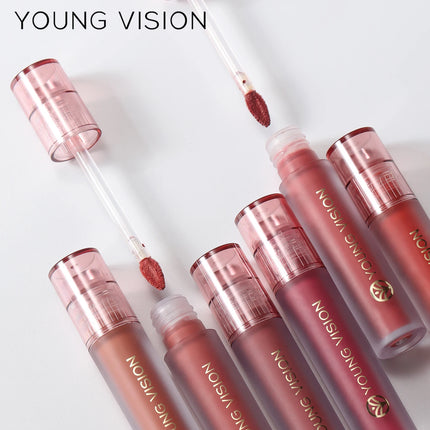 YOUNG VISION 6-Color Matte Velvet Lip Gloss Silky Smooth, Long-Lasting Color Seductive Feminine Lip Makeup