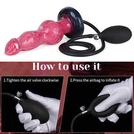Dog Dildos Inflatable Anal Plug BDSM 18+ Sex Toys for Women Vaginal/anal Dilation G-spot Prostate Massage Silicone Buttplug
