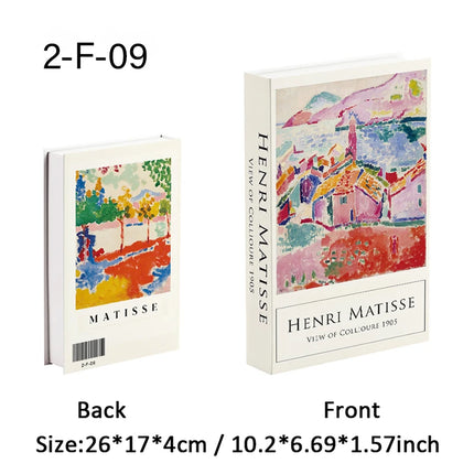 Van Gogh Monet Fake Book Painting Decorative Books Storage Box Sunflower Water Lily Coffee Table Books Home Decor Shooting Props