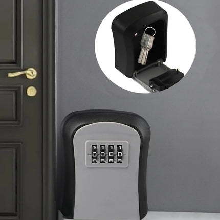 1pc Wall-Mounted Key Storage Box, Password Key Box, Outdoor Resettable Secret Code Lock Safe Lock Box, Storage Safe