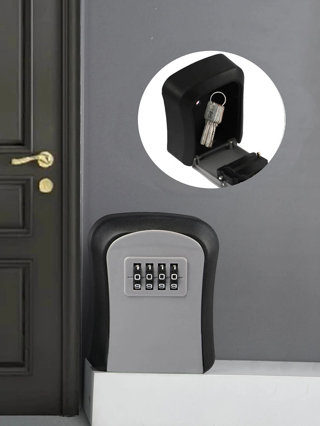 1pc Wall-Mounted Key Storage Box, Password Key Box, Outdoor Resettable Secret Code Lock Safe Lock Box, Storage Safe