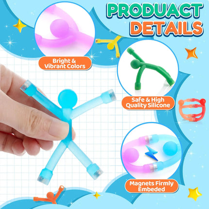 10Pcs Magnetic People Men Figures, Cute Magnetic Toys for Kids Gift, Creative Funny Fridge Magnets for Classroom Prizes, Office
