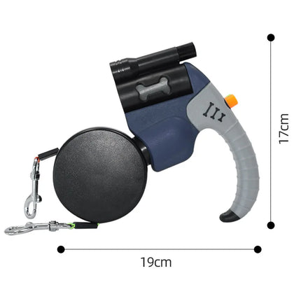 Double-Headed Retractable Dog Leash - Bone Pattern 5M Rope for 2 Dogs, Tangle-Free Outdoor Walking Supply (CE Certified)