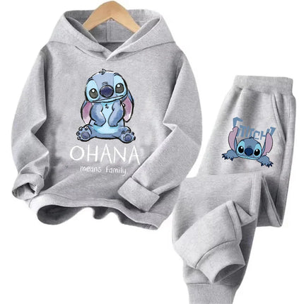 Manga Children Hoodies Stitch Kawaii Pullover Sweatshirt Anime Trucksuit Manga Cartoons Girls Boy Kids Autumn Casual Clothes