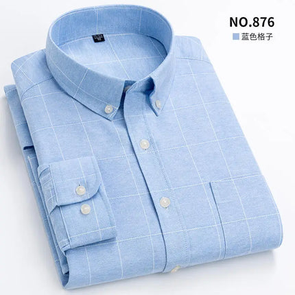 Men's Long Sleeve Shirt Non-Ironing Oxford Spinning Spring Summer Autumn Slim Casual Comfortable All Fashion Fast Color Shirt