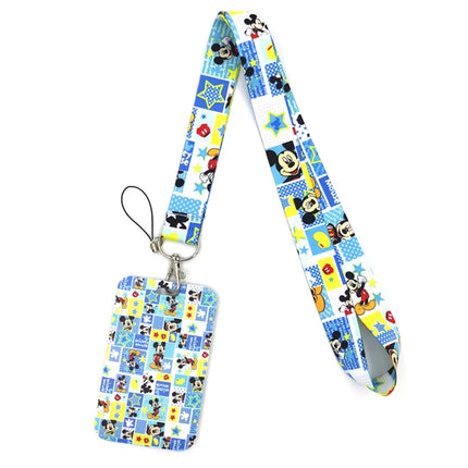 Mickey mouse Neck Keychain Necklace Webbings Ribbons Anime Cartoon Neck Strap Lanyard ID badge Holder Keychain Lanyards kids