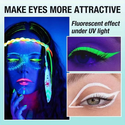 6pc Matte Eyeliner Stick Pack,Fluorescent Eyeliner Pencil Set,Waterproof Vibrant Color Glow Neon Makeup Pens for Bold Eye Makeup