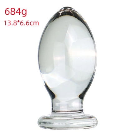 VaHppy Glass Anal Plugs Large 780g Diameter 7cm Duck Egg Style Sex Toys Masturbator Extension Training Lesbian Gay SM BDSM Sex