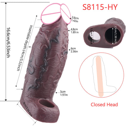 SXXY Close Head Realistic Penis Sleeve Sex Toys for Men Delay Ejaculation Dick Extender For Couples Sex Pleasure Sexshop