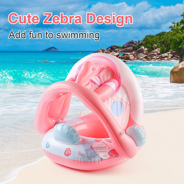 1PC Inflatable pool floats with canopy, inflatable pool float, infant and toddler swim ring with adjustable safety seat