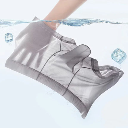 2pcs Solid Color Boxer Shorts Men Seamless Nylon Ice Silk Underwear U Pouch Male Panties Plus Size M-XXL