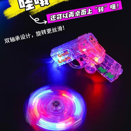 2025 New Creative Luminous Transparent Gyroscope Lighter 2-in-1 Folding Rotating Decompression Windproof Lighter Men's Gift