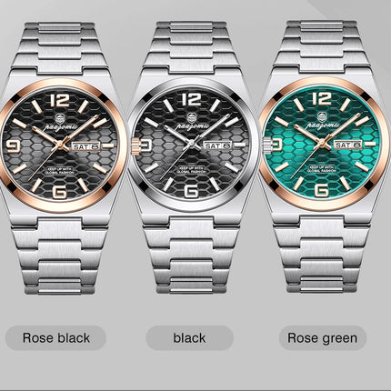 PAAZOMU Sport Luxury Men's Wristwatch High Quality Waterproof Luminous Watch For Men Fashion Date Week Quartz Men's Watches Reloj