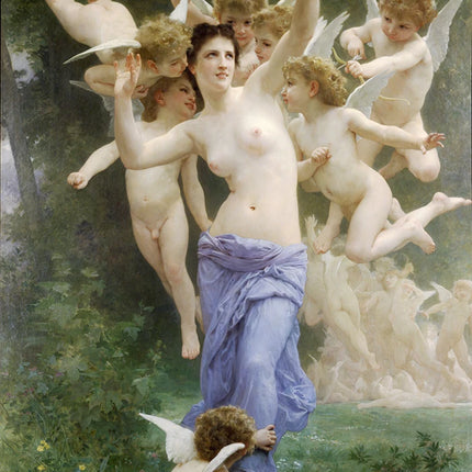 Arthyx,Print Love On The Look Out Of William Adolphe Bouguereau Oil Paintings On Canvas,Classical Wall Picture Living Room Decor