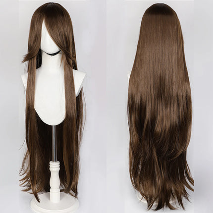 100CM Long Straight Wig With Bangs Synthetic Cosplay Wig For Women Pink Purple Cosplay Wigs for Party For Halloween