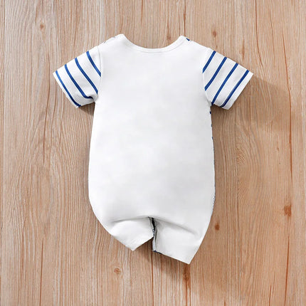Baby Clothes Cute Cartoon Bear Fake Shoulder Strap Comfortable And Soft 0-18 Boys And Girls Summer Short Sleeved Baby Jumpsuit