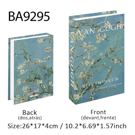 Van Gogh Monet Fake Book Painting Decorative Books Storage Box Sunflower Water Lily Coffee Table Books Home Decor Shooting Props