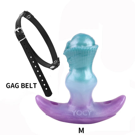 YOCY Mouth Gag Horse Dildo Adjustable Leather Strap Sex Toy For Couple Game Bondage Muzzles