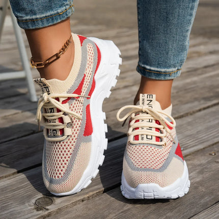 Women's Slip-On Breathable Fly Knit Mesh Shoes Thin Summer Casual Sneakers Low Heel Rubber Outsole Comfortable All Seasons