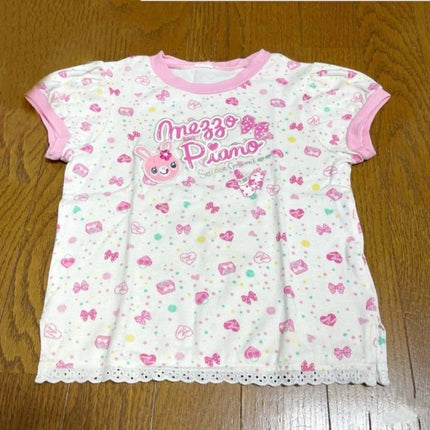Cute Lolita Tee Women Japanese Harajuku Fairy Grunge Patchwork Tops Y2K Sweet Ruffle Detail Female Daily Outfit