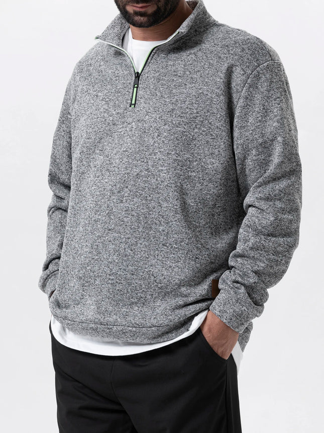 Men's Quarter Zip Up Sweaters Slim Fit Lightweight Mock Neck Pullover Casual Sweaters Half Turtleneck Knitted Outdoor Streetwear