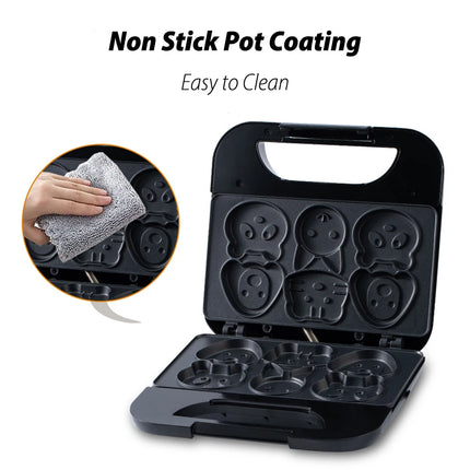 Animal Mini Waffle Maker 6 Animal Shaped Pancakes Breakfast Machine Non-Stick Waffler Iron Household for Kids Adults Fun Gift