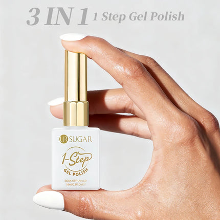 UR SUGAR 15ml Black White 1-step Gel Polish 3 IN 1 Gel Nail Polish Nail Art Soak Off LED UV Gel Nail Varnishes For Nail DIY Arts
