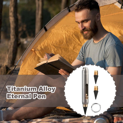 Eternal Pencil Metal Inkless Pen Titanium Alloy Everlasting Pencil erasable Pen Creative pendant design for emergency writing