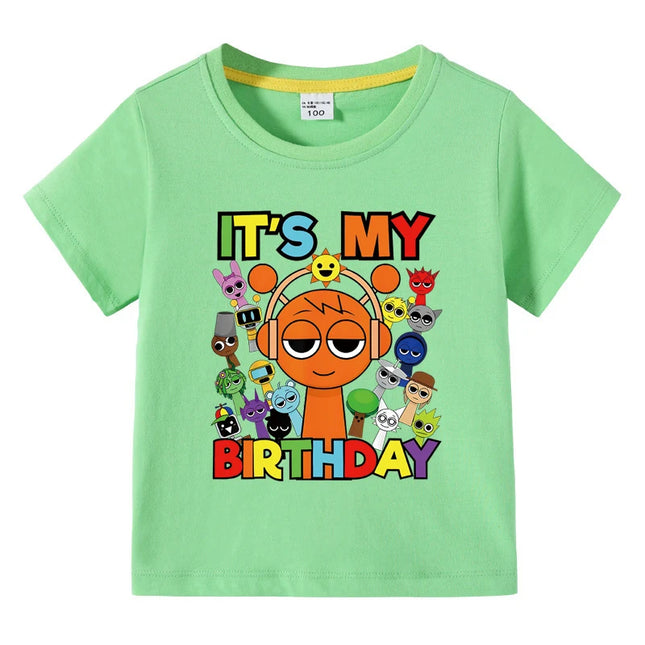 Funny Sprunki T-shirts Boys Girls Summer Short Sleeve Tees Kids Cartoon Incredibox Game Graphic Tops Children's birthday Gift