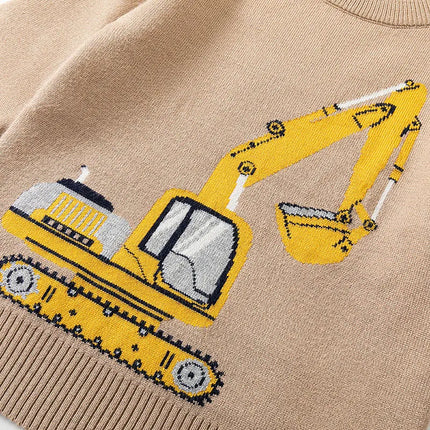 Little maven Kids Clothes Winter Autumn Baby Boys Children's Clothing Sweater Casual Cartoon Excavator 2-7 year