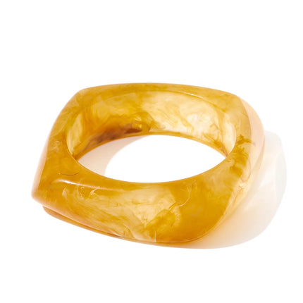 Yhpup 63mm Resin Thick Wrist Bracelet Bangle Autumn Winter Style Statement Jewelry 2025 Waterproof Coffee Amber Champagne Pink