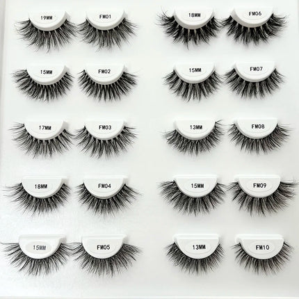 Clear Band Eyelashes Natural Fluffy 3D Mink Lashes D Curl  Volume Wispy False Eyelashes With Clear Band Soft  Reusable Lashes