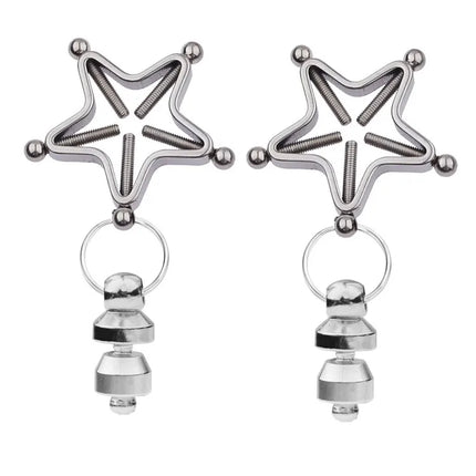 YoKoNex Electro Nipple Clamp Set – E-Stim Attachments with Weighted Balls, Bells, Vacuum Clips, for BDSM Shock Play & Sensory