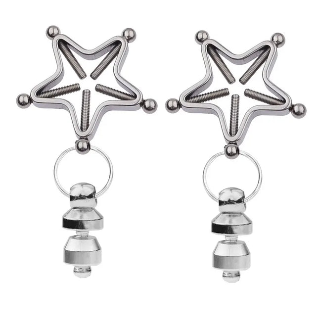 YoKoNex Electro Nipple Clamp Set – E-Stim Attachments with Weighted Balls, Bells, Vacuum Clips, for BDSM Shock Play & Sensory